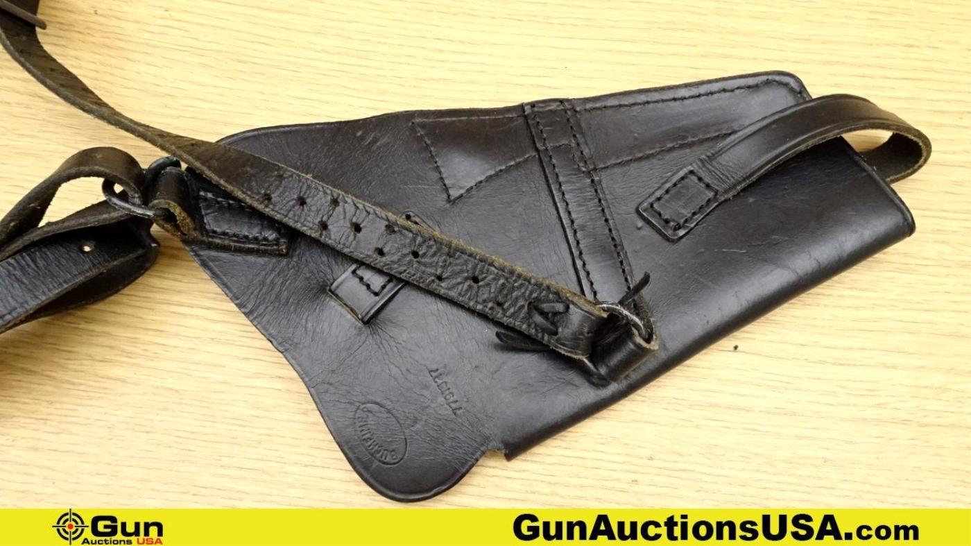 Bruckheimer COLLECTOR'S Holster. Very Good. 1911 A1 Black Leather , Military Pilot Shoulder Holster,