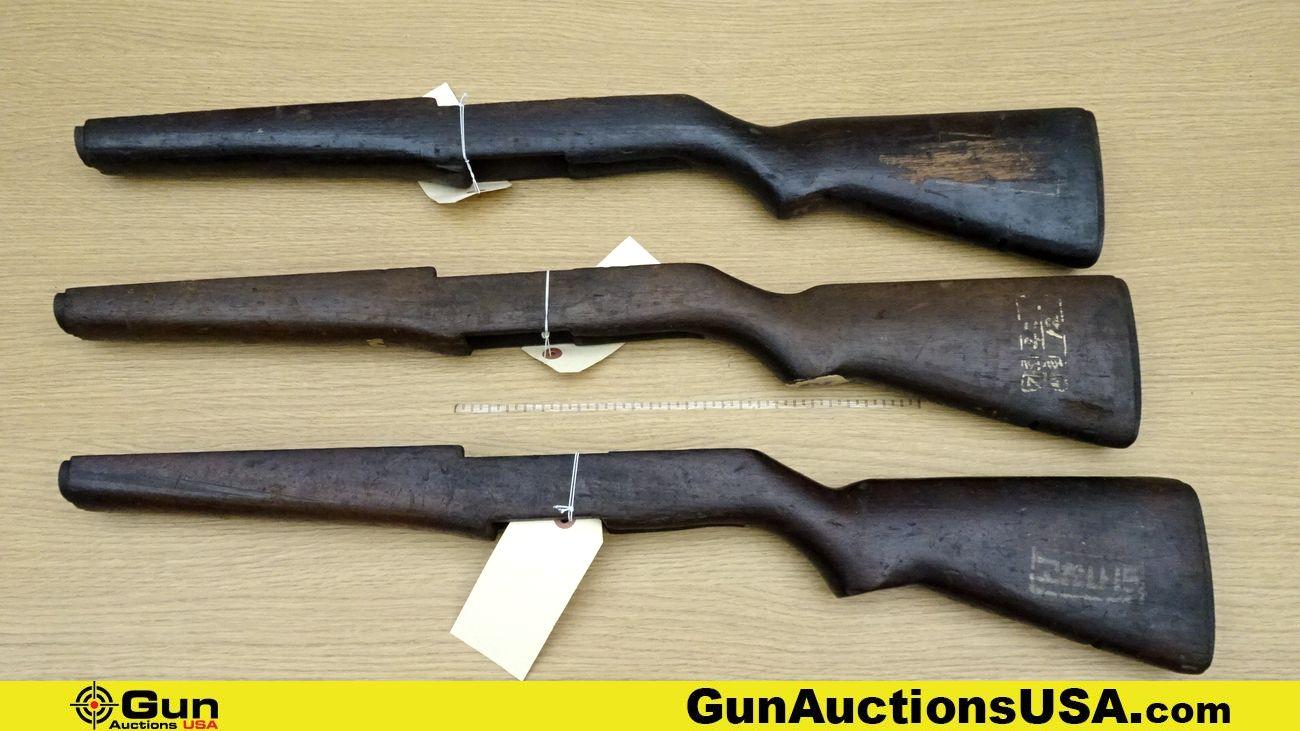 Stocks . Good Condition. Lot of 3; M1 Military Wood Stocks. . (69559)