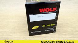 Wolf 22 LR Ammo. 4000 Total Rds; 22 LR MATCH 40 Grain Solid.. (70889)