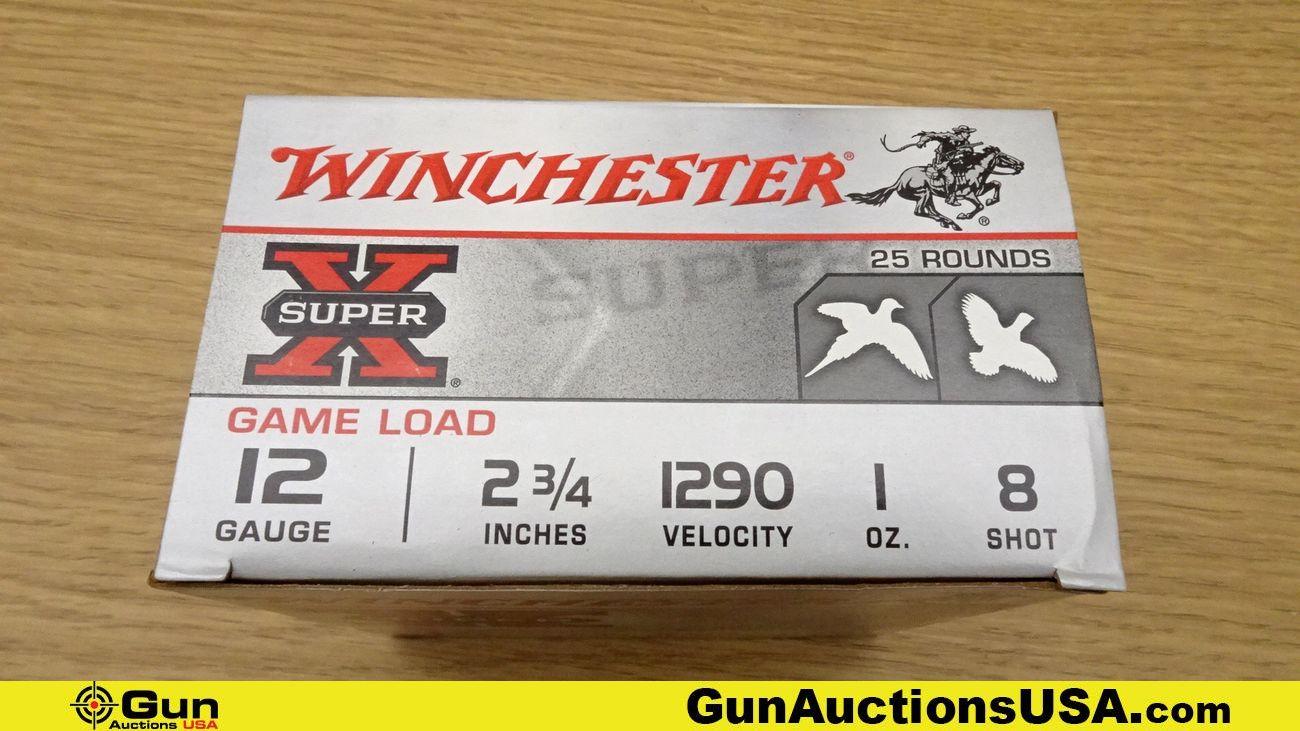 Winchester SUPER X 12 Ga. Ammo. 250 Rds. 2 3/4" No. 8 Shot. . (70165)