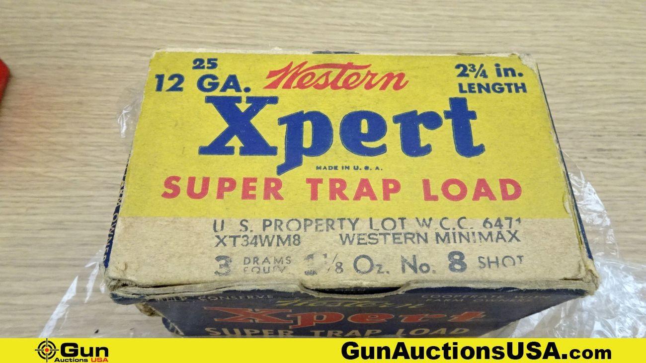 Western 12 Ga. COLLECTOR'S Ammo. 200 Total Rds.; Vintage 12 Ga 2.75" Ammo, Assorted.. (70820)