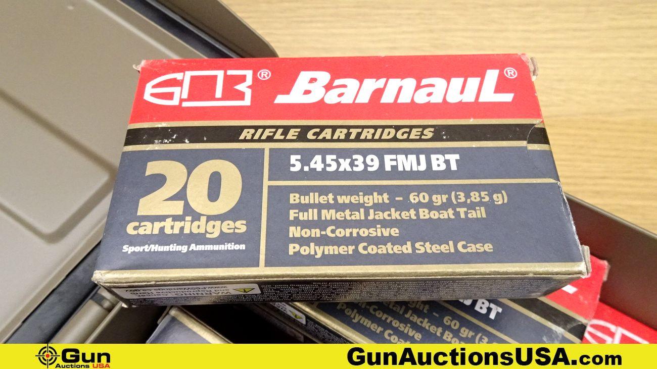 Barnaul 5.45x39 Ammo. 640 Rds. of 60 Gr FMJ BT. Includes a Tan Metal Ammo Can. . (70166)