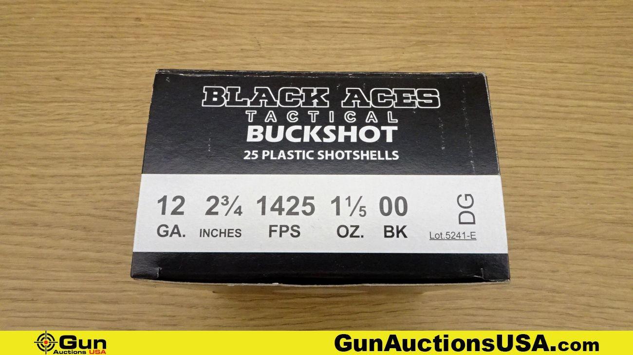 Black Aces 12 Ga. Ammo . 100 Rds. 00 BUCK, 2/ 3/4. . (68408)