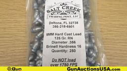 Salt Creek 9MM Projectiles . 500 Projectiles. Hard Cast Lead, 125 Gr. . (65587)