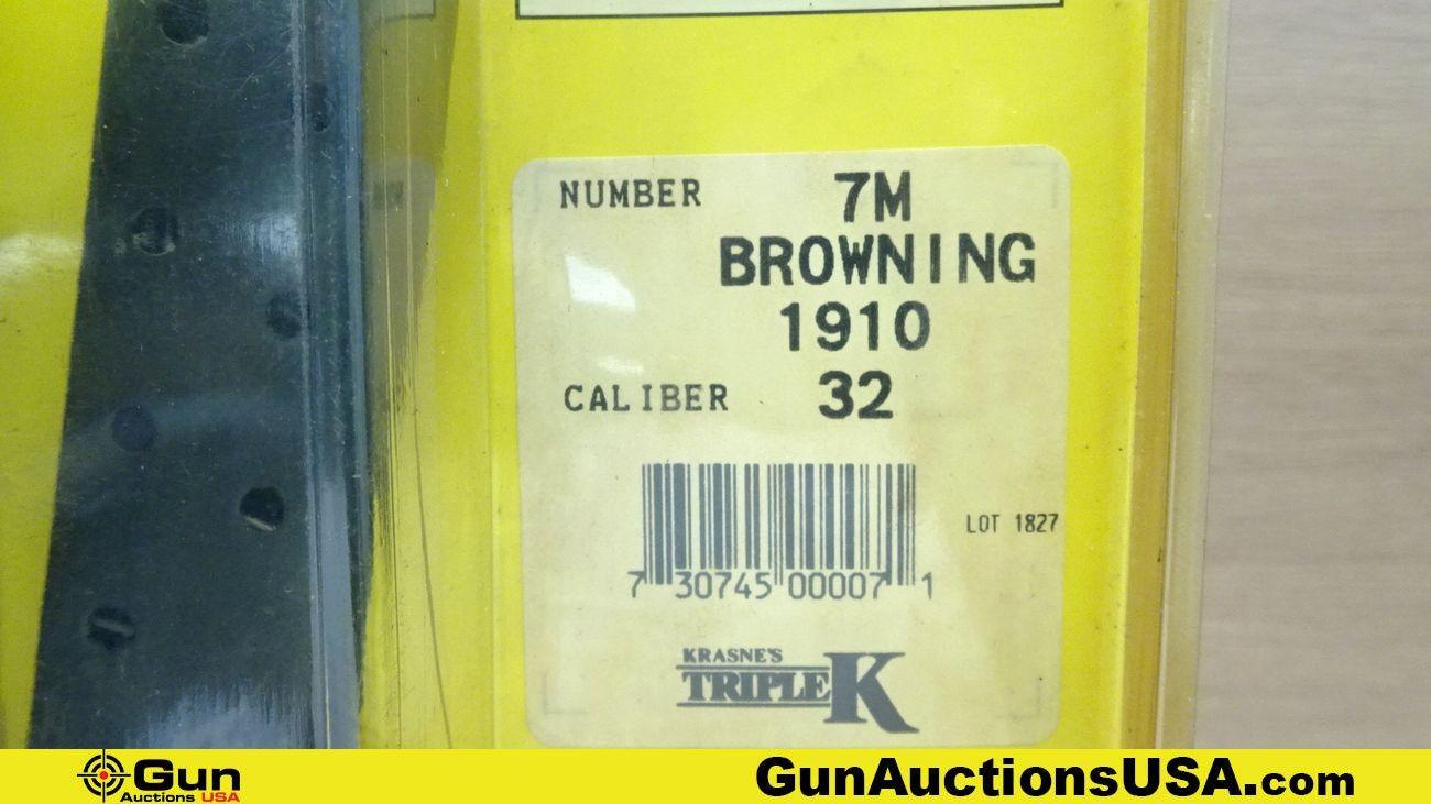 Browning, Remington, Triple K .32 ACP, 9MM Magazines. Excellent. Lot of 4; 2- Remington R51 9MM Stai