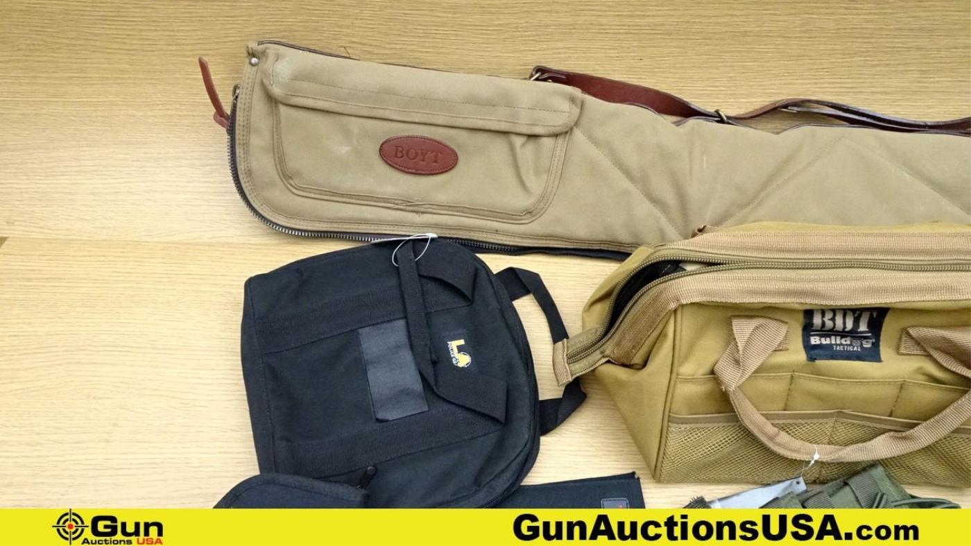 Kolpin, Bulldog Tactical, Ruger, Etc. Bags & Cases. Excellent. Lot of 11; 5-Nylon Pistol Bags & Case