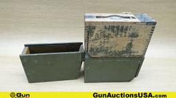 COLLECTOR'S Ammo Box's . Good Condition. Set of 3 WWI Browning .30 Caliber Machine Gun Wooden Gun Am