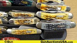 Case Knives. Like New. Lot of 12; Pocket Knives in Display Case.. (67736)