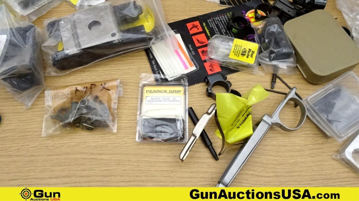 Burris, Weaver, Trijicon, Etc. Parts & Accessories. Very Good. Assorted Gun Parts, Scope Mounts, Sig