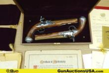 Hawkins George Washington Silver Mounted Flintlock .58 CAL COLLECTOR'S Pistols. Excellent. 8" Barrel