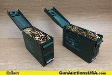 Lake City .223 REM Ammo. Approx. 400 Rds 50 Gr. FMG, Includes Two Small Metal Ammo Cans. . (77544) (