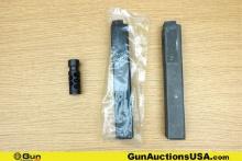 .45 ACP, Etc. Magazines, Muzzle Break. Good Condition. Two .45 ACP Metal Grease Gun 30 Rd Mags and O