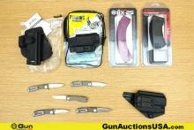 Ruger, DeSantis, Etc. Pegasus, BX15, BX25, Etc. .22 LR Mags, Holsters, Knives. Excellent. Eleven Ass