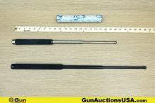 ASP Tactical Batons. Very Good. Two Collapsable Batons in Total; One Nickle Plated Baton, Features a