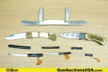 Frost Cutlery, Etc. Knives, Letter Openers. Good Condition. Three Oversized Folding Knives and Three