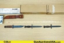 KA-BAR, CMP USMC Fighting Knife, M1 Carbine Knife, Bayonets. NEW in Box. 3 Blades in Total; One Like