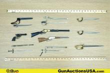 Models of Miniature Replicas , Toys. Very Good. Three- Miniature Old West Replicas, and Seven - U.S.