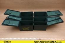 Military Surplus Ammo Cans . Good Condition. Six Metal Ammo Cans; (Two Large, Two Medium and Two Sma