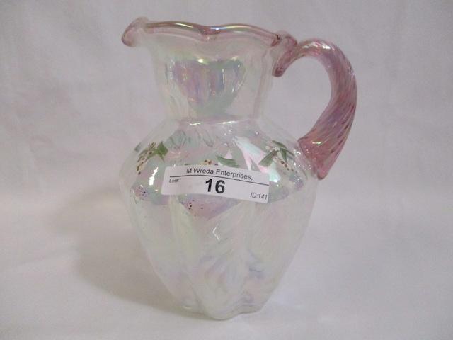 Fenton decorated syrup pitcher