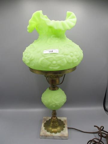 19" Fenton Green Custard Poppy Lamp