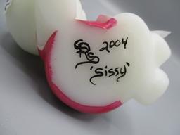 Fenton HP Reclining Bear -  2004 "Sissy" - SRS