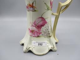 RS Prussia Point Clover mold chocolate pot w/ scattered florals . RM