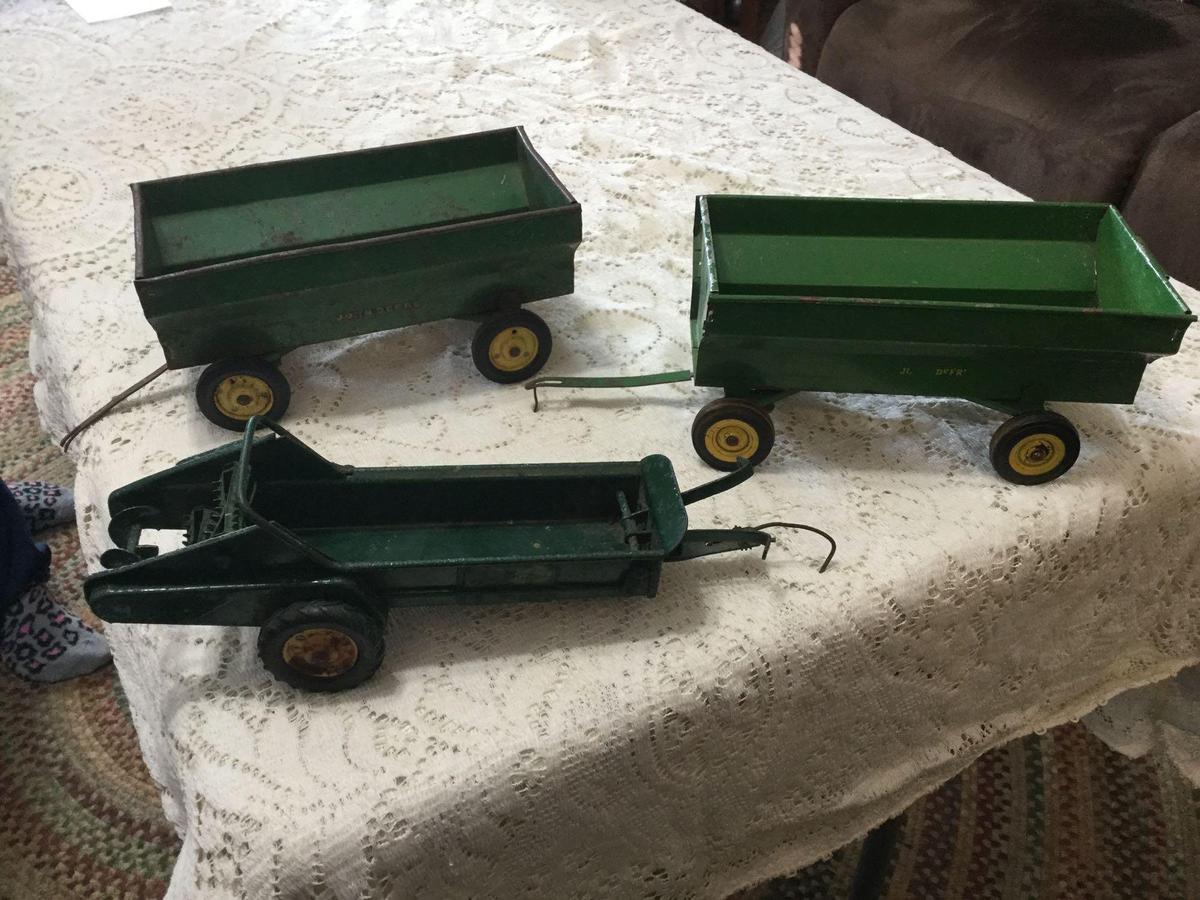 Three-piece old John Deere implement lot