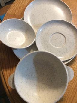 Grey and Yellow Melmac Dishes