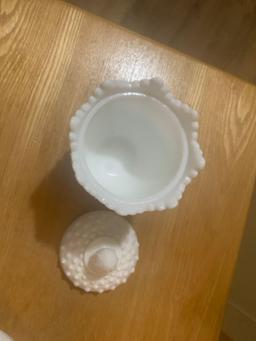 Milk Glass Shoe And Dish