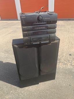 Pioneer RX-370 Stereo System with speakers and cabinet
