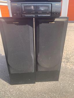 Pioneer RX-370 Stereo System with speakers and cabinet