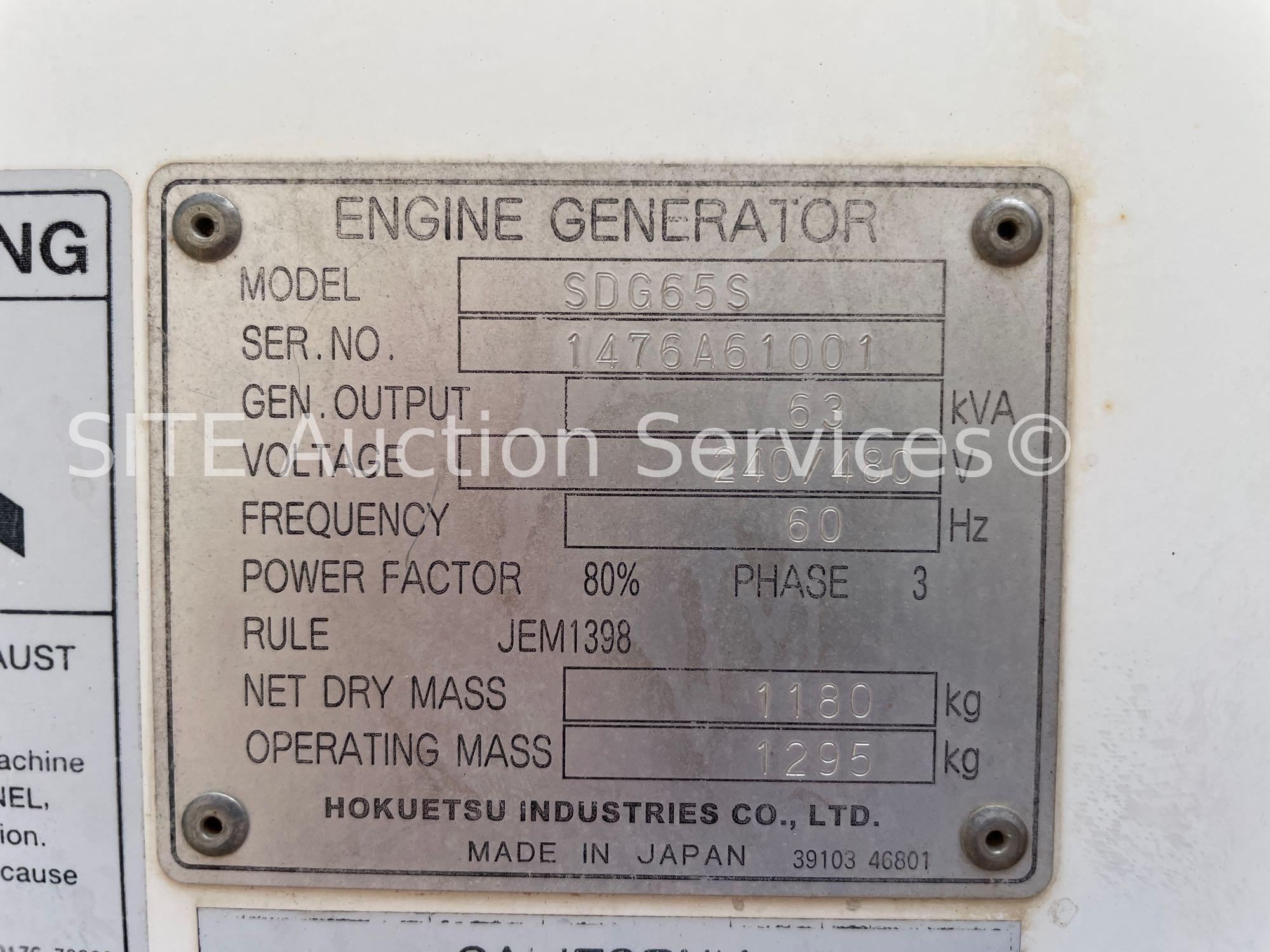 2015 Airman PowerPro 65 SDG65S Generator