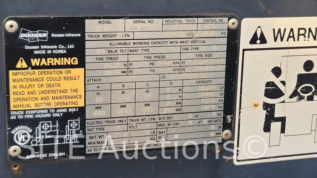 2009 Doosan D80 Rough Terrain Forklift