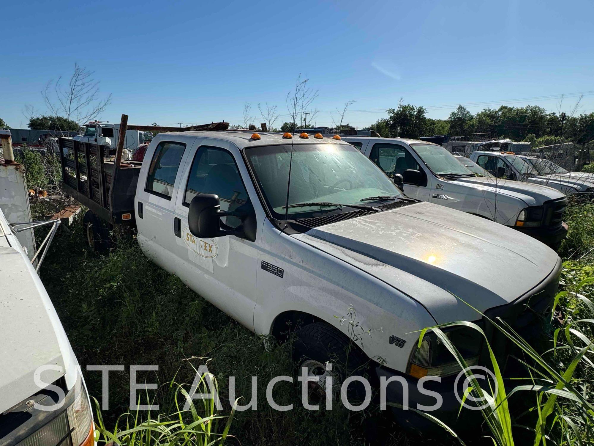 2002 Ford F350 SD Crew Cab Flatbed Truck