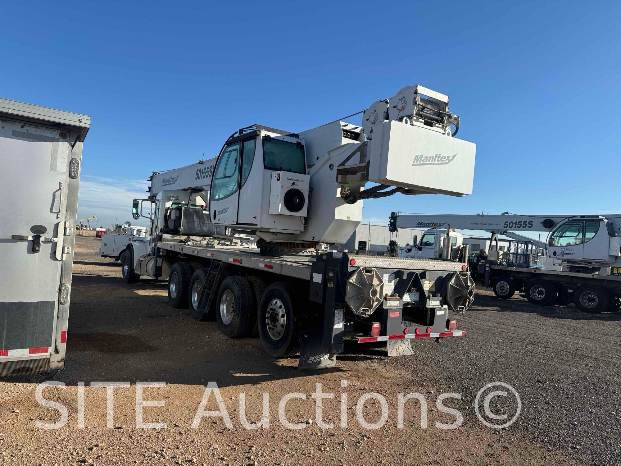 2015 Peterbilt 365 Quad/A Crane Truck w/ Manitex 50155SHL Crane