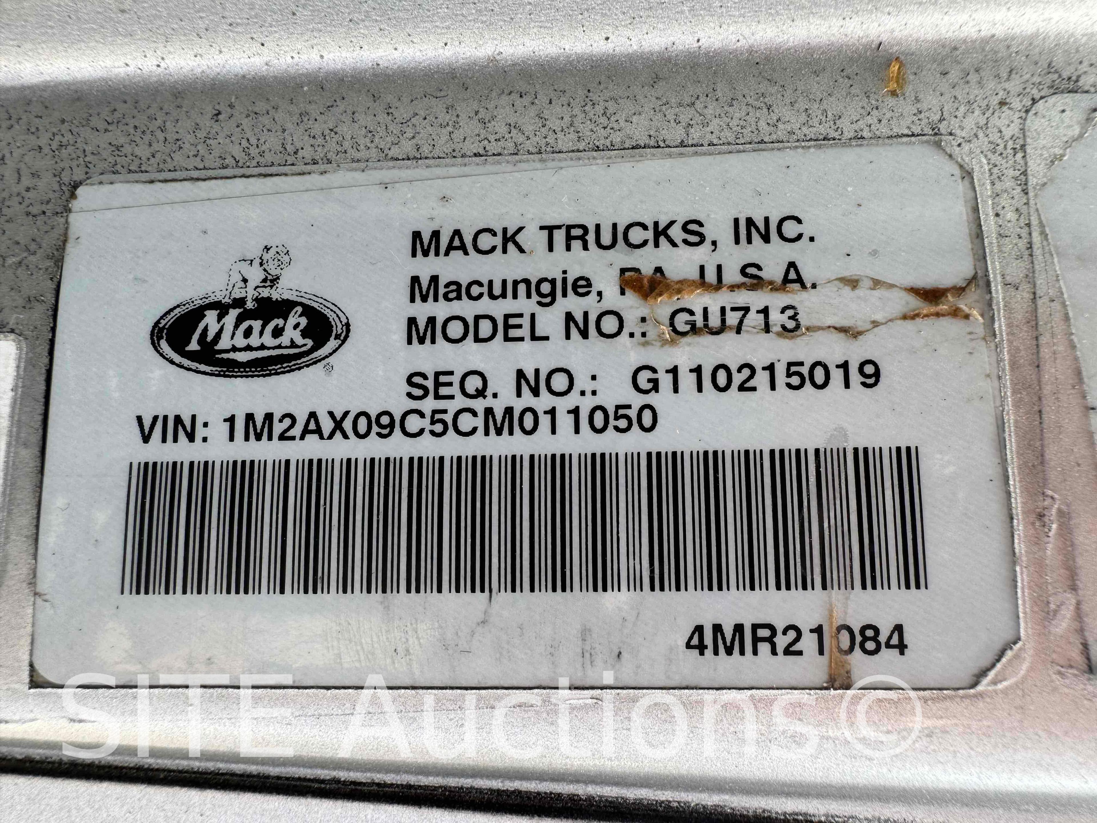 2012 Mack GU713 Quad/A Dump Truck