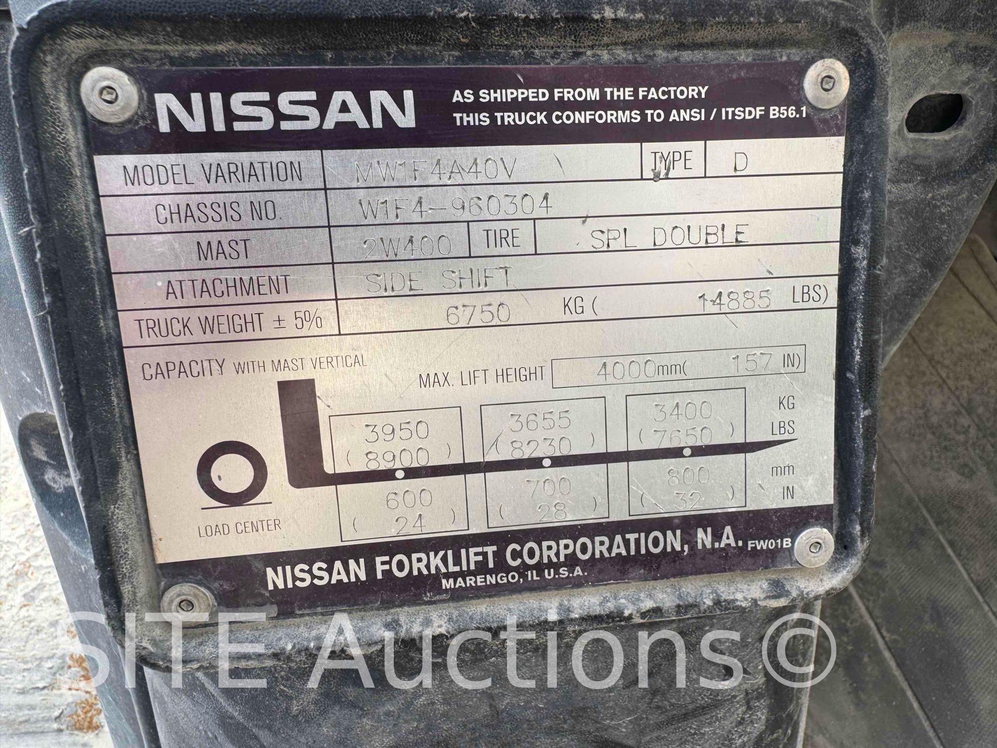 2013 Nissan MW1F4A40V Forklift