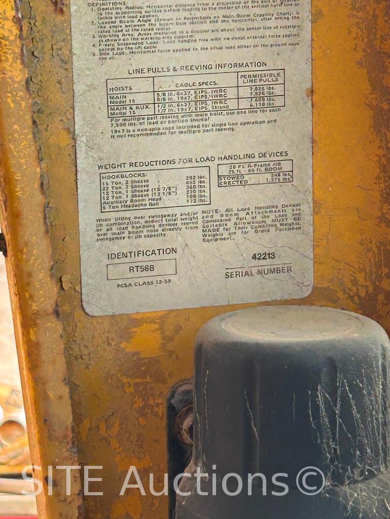 1978 Grove RT58B Rough Terrain Hydraulic Crane