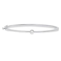 14K White Gold Setting with 0.25ct Diamond Bangle Bracelet