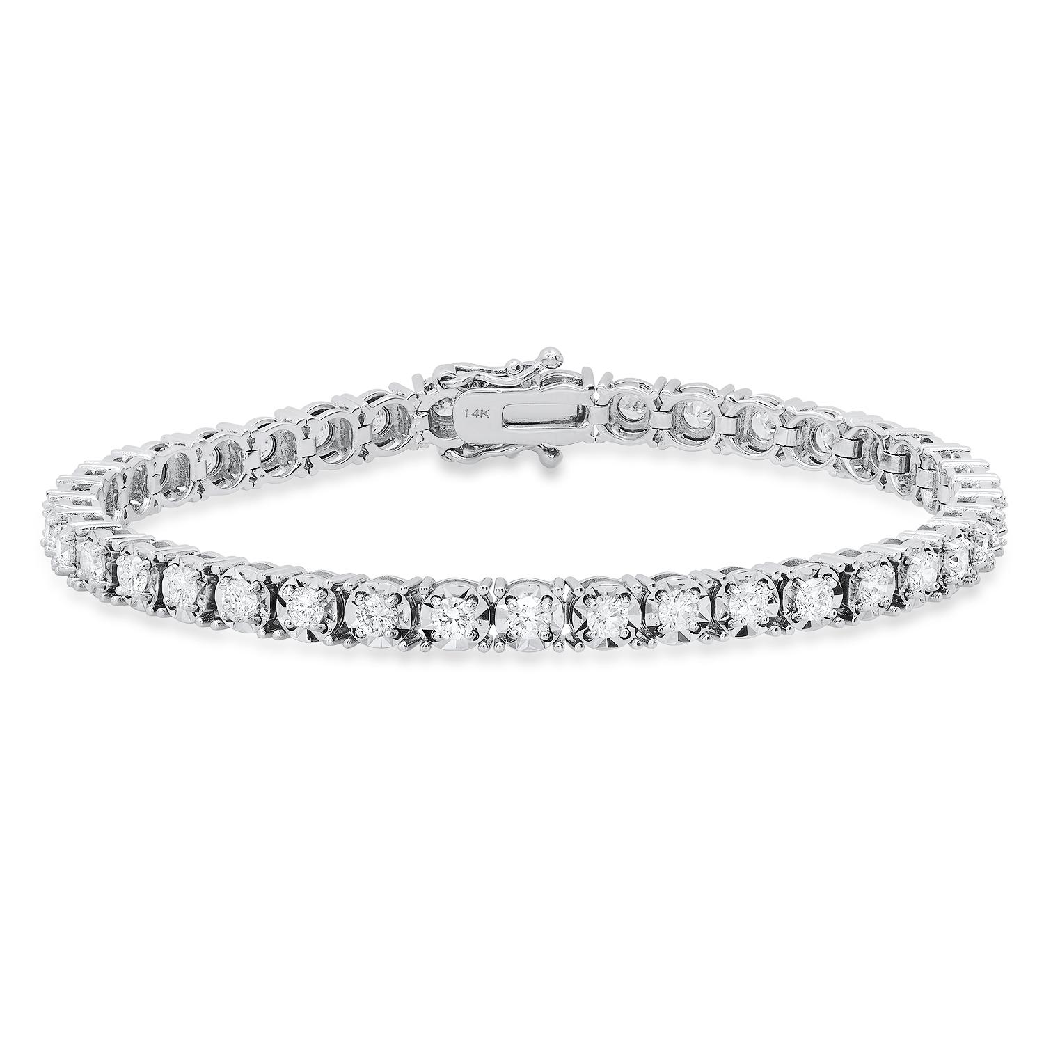 14K White Gold Setting with 3.46ct Diamond Bracelet