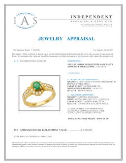 14K Yellow Gold Setting with 0.30ct Emerald and 0.30ct Diamond Ladies Ring