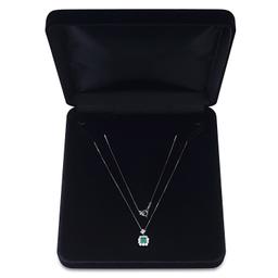 Platinum Setting with 0.58ct Emerald and 0.83ct Diamond Ladies Pendant