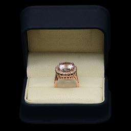 14K Rose Gold 9.58ct Kunzite and 1.52ct Diamond Ring