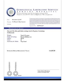 14k White Gold 1.79ct Diamond Earrings