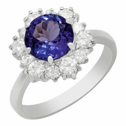 14k White Gold 2.10ct Tanzanite 0.96ct Diamond Ring