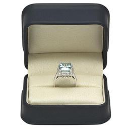 14K White Gold 5.42ct Aquamarine and 1.16ct Diamond Ring