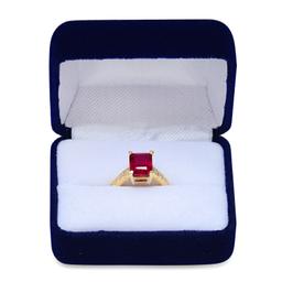 14K Yellow Gold 4.50ct Ruby and 0.30ct Diamond Ring