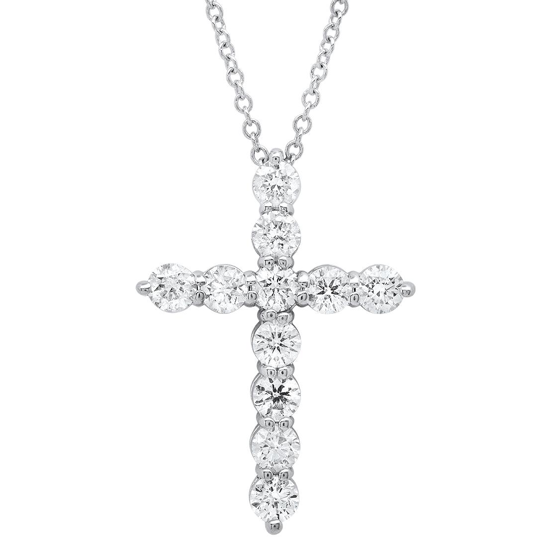 14K White Gold and 1.05ct Diamond Pendant