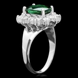 14K White Gold 2.77ct Tourmaline and 1.03ct Diamond Ring