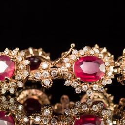 14K Gold 26.50ct Ruby 6.76ct Diamond Bracelet